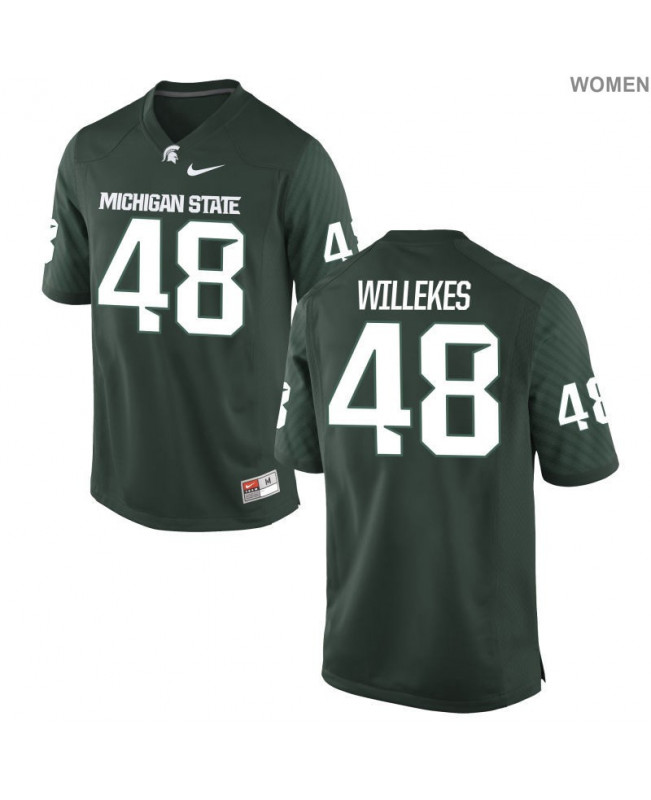 Women's Michigan State Spartans #48 Kenny Willekes NCAA Nike Authentic Green College Stitched Football Jersey TJ41D04LF